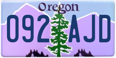 OR license plate 092AJD