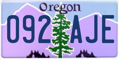 OR license plate 092AJE