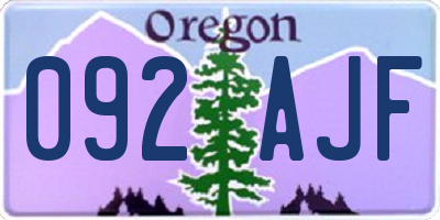 OR license plate 092AJF