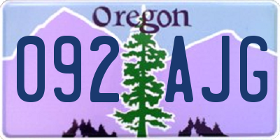 OR license plate 092AJG