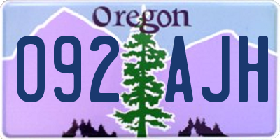 OR license plate 092AJH