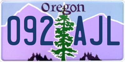 OR license plate 092AJL