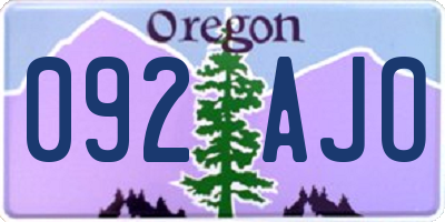 OR license plate 092AJO