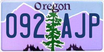 OR license plate 092AJP