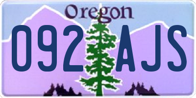 OR license plate 092AJS