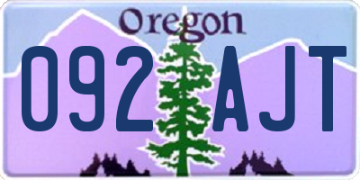 OR license plate 092AJT