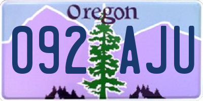 OR license plate 092AJU