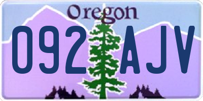 OR license plate 092AJV