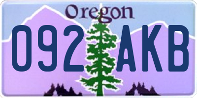 OR license plate 092AKB