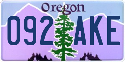 OR license plate 092AKE