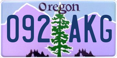 OR license plate 092AKG