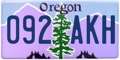 OR license plate 092AKH