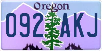 OR license plate 092AKJ