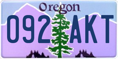 OR license plate 092AKT