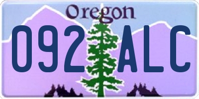 OR license plate 092ALC
