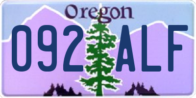 OR license plate 092ALF