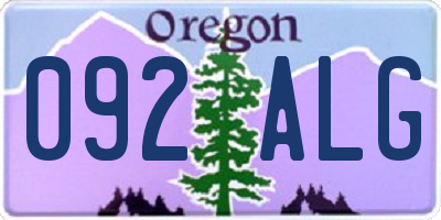 OR license plate 092ALG