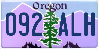 OR license plate 092ALH