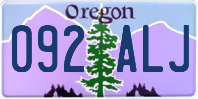 OR license plate 092ALJ