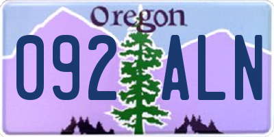 OR license plate 092ALN