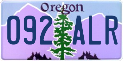 OR license plate 092ALR