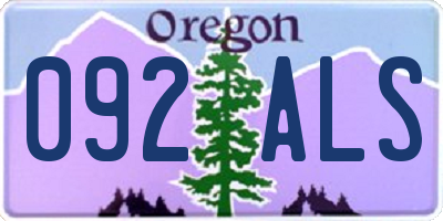 OR license plate 092ALS