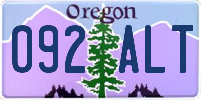 OR license plate 092ALT