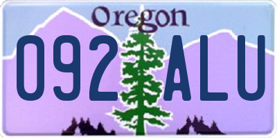 OR license plate 092ALU