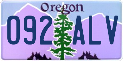 OR license plate 092ALV