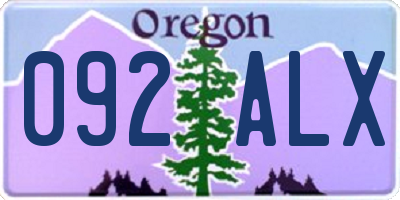 OR license plate 092ALX
