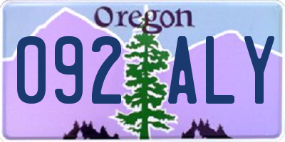 OR license plate 092ALY