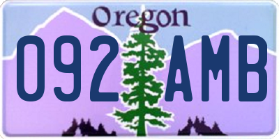 OR license plate 092AMB
