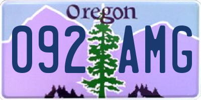 OR license plate 092AMG