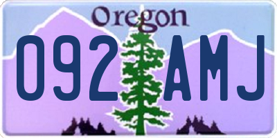OR license plate 092AMJ