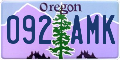 OR license plate 092AMK