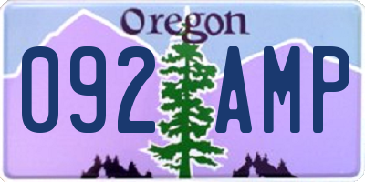 OR license plate 092AMP