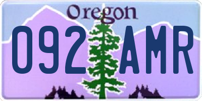 OR license plate 092AMR