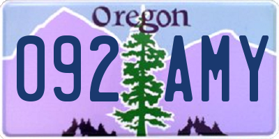 OR license plate 092AMY
