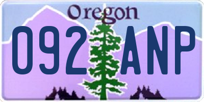 OR license plate 092ANP