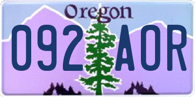 OR license plate 092AOR