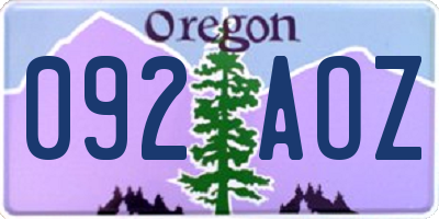 OR license plate 092AOZ