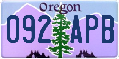 OR license plate 092APB