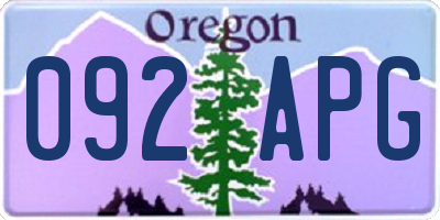 OR license plate 092APG