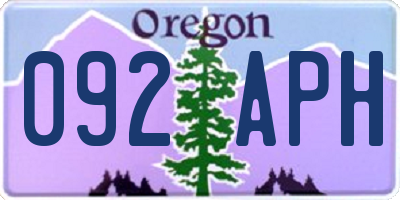 OR license plate 092APH
