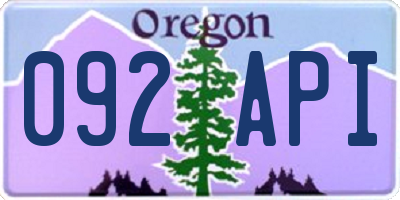 OR license plate 092API