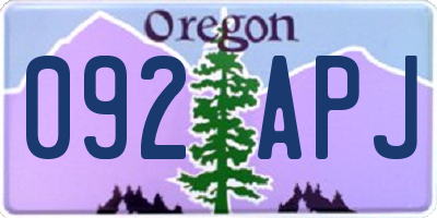 OR license plate 092APJ