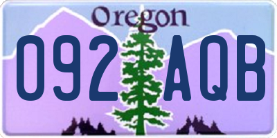 OR license plate 092AQB