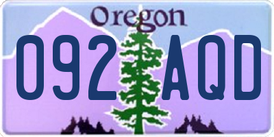 OR license plate 092AQD