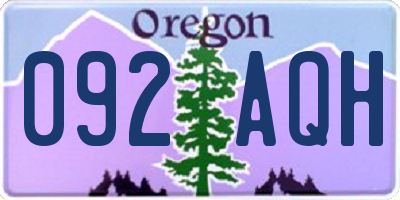 OR license plate 092AQH
