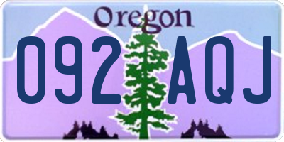 OR license plate 092AQJ